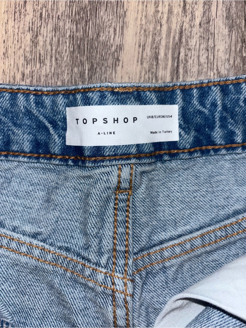 Topshop Light Blue Distressed Denim Shorts - Picture 2 of 3